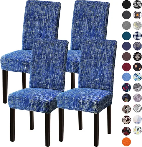 Vista 103 de Sufdari Juego de 2 fundas para sillas de comedor, fundas para sillas de cocina, fundas para sillas Parsons, protectores de sillas de elastano