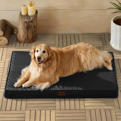 Vista 8 de BFPETHOME Cama para Perros de Exterior para Perros Grandes, Impermeable, Ortopédica con Funda Extraíble Lavable, Colchoneta de Espuma Tipo Caja