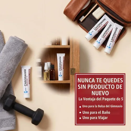 Vista 6 de Crema antifúngica de clotrimazol 1 % USP 1 onza (comparar con Lotrimin), 1