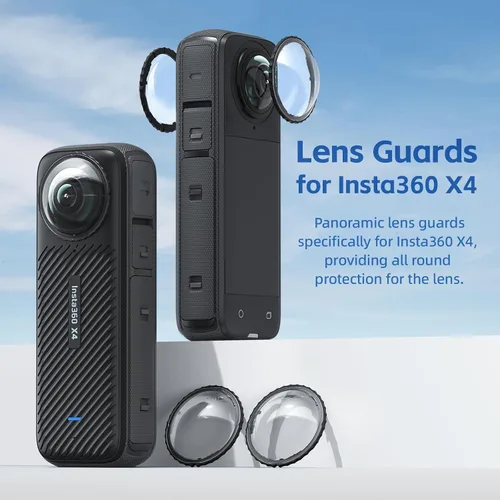 Vista 4 de Insta 360 X4 Lens Guards - Funda de silicona y protectores de pantalla compatibles con Insta360 X4