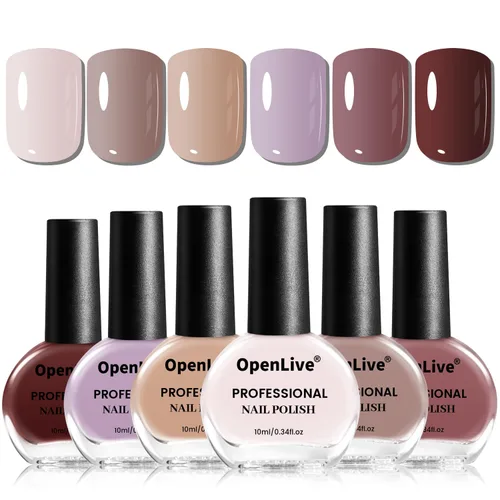 Vista 15 de OpenLive - Juego de 12 esmaltes de uñas con 10 combinaciones de colores, 2 esmaltes base y de capa superior, esmalte de uñas de secado rápido