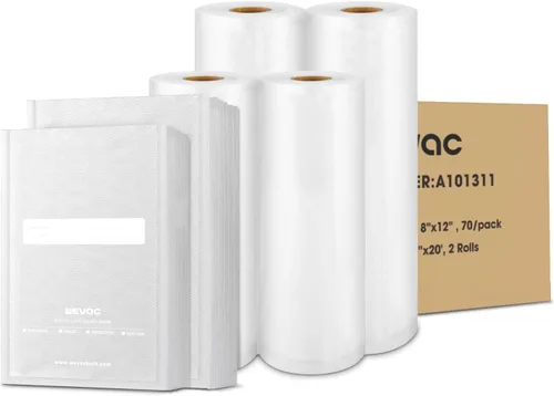 Vista 6 de Wevac 6''x10'' y 8''x12'' 300 unidades, bolsas selladoras al vacío Keeper, bolsas precortadas, ideales para Food Saver, sin BPA, grado comercial