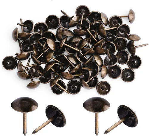Vista 38 de MroMax 120 tachuelas de clavos para tapicería de 0.47 pulgadas de diámetro, hierro de estilo vintage, de metal, redondos, de 0.67 pulgadas de altura