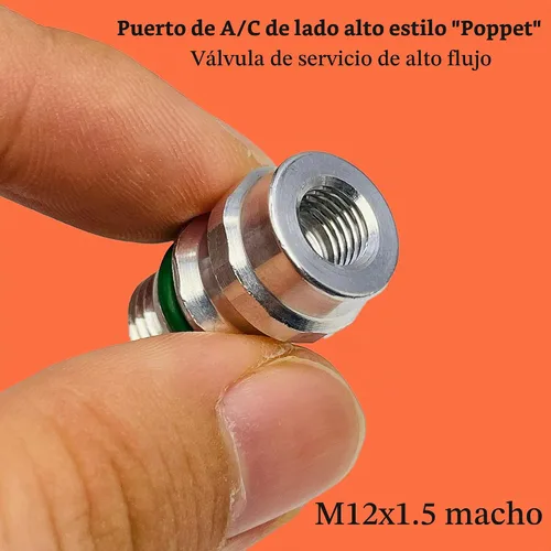 Vista 3 de Kit de Núcleo de Válvula de Aire Acondicionado Tapa y Válvula AC R12 R134a Junta de Teflón Refrigeración A/C Servicio de Aire Acondicionado