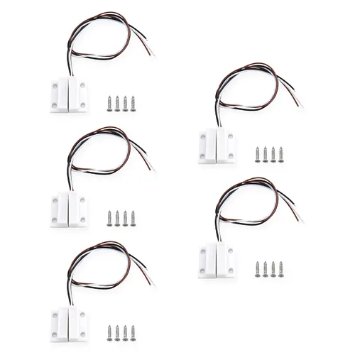 Vista 7 de Interruptor magnético de láminas NC Montaje en superficie con cable Sensor de contacto de ventana de puerta con papel adhesivo para seguridad