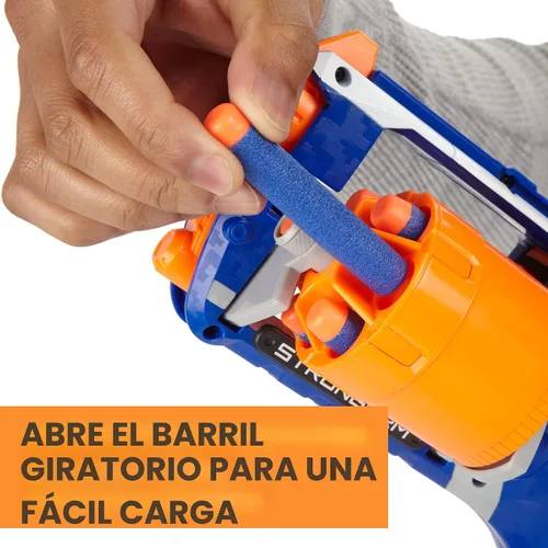 Vista 4 de Nerf N Strike Elite Strongarm Blaster de Juguete con Barril Rotatorio (Exclusivo de Amazon)