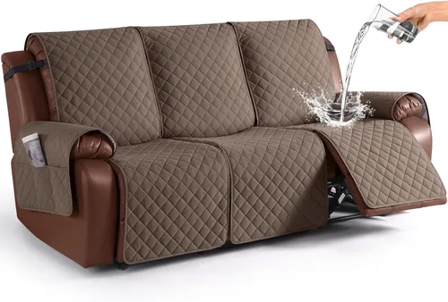 Vista 10 de KinCam Funda impermeable para sofá biplaza reclinable, funda antideslizante para sofá reclinable de 2 asientos, funda de sofá reclinable, protector