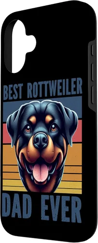 Vista 2 de Rottweiler Dad Rottie Father Dog Parent Father's Day Retro Case for iPhone 16