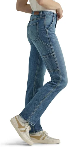 Vista 2 de Wrangler Jeans de carpintero de pierna recta de tiro alto para mujer