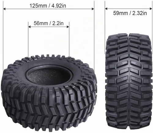 Vista 2 de Hobbypark 2.2 Neumáticos de oruga para llantas de rueda 2.2 Beadlock para Traxxas TRX4 Axial SCX10 II AX10 Wraith D90 con insertos de espuma