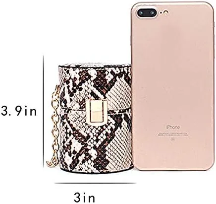 Vista 2 de Heidi - Bolso cilíndrico para mujer diseño de piel de serpiente