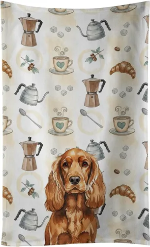 Vista 85 de Caroline's Treasures Afghan Hound - Toalla de cocina para barra de café, terciopelo frontal y lazo de algodón, lavable a máquina Sabueso afgano