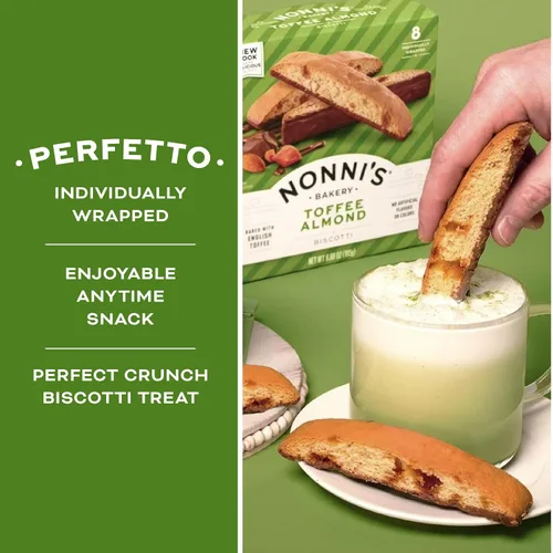 Vista 6 de Nonni's, Biscotti de almendra y toffee, 6.88 onzas