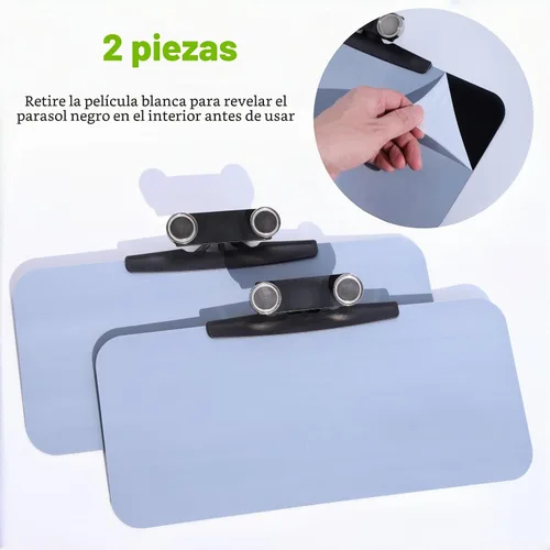 Vista 9 de Woho 2 viseras magnéticas para carrito de golf para protección antirreflejos, visera solar ajustable de 226° para carrito de golf con barra