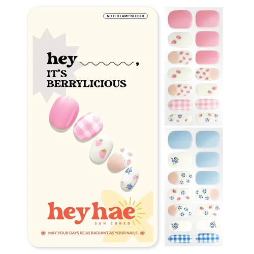 Vista 12 de Heyhae Tiras de uñas de gel semicuradas, no necesita lámpara LED, sólidas, amarillas, fáciles de aplicar y quitar, calidad de salón Incluye 28