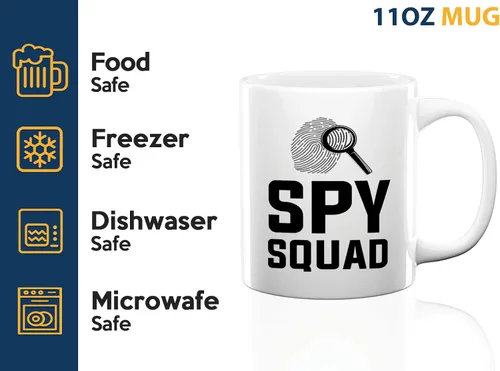 Vista 4 de Taza de café detective de 11 onzas, color blanco, escuadrón de espías, oficial de policía, policía, patrulla, detective, policía, policía, policía