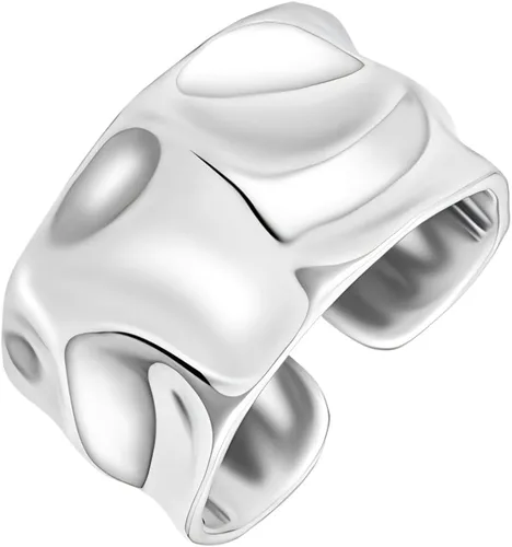 Vista 31 de Anillo de plata de ley 925, minimalista, ajustable, hecho a mano, para mujeres y niñas