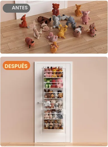 Vista 8 de Organizador para Puerta - 6 Niveles de Almacenamiento para Animales de Peluche, Organizadores de Baño y Almacenamiento, Organizador Colgante