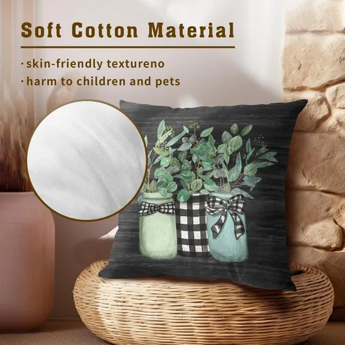 Vista 150 de Giwawa Juego de 2 fundas de almohada decorativas con diseño floral de girasol de 16 x 16 pulgadas, fundas de cojín decorativas para el hogar, sofá