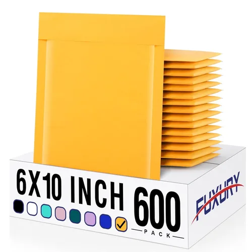 Vista 34 de Fuxury Paquete de 25 sobres de burbujas de papel kraft de 8.5 x 12 pulgadas, sobres acolchados de fuerte adherencia autosellados, sobres acolchados