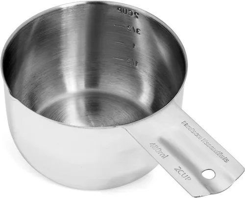 Vista 2 de Hudson Essentials Juego de tazas y cucharas medidoras de acero inoxidable (1 pieza, 2 tazas)