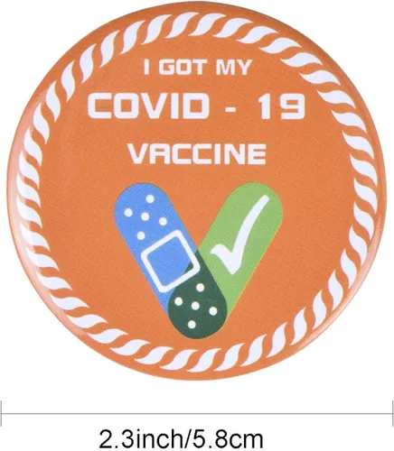 Vista 3 de 12 piezas de botones de vacuna I Got My Covid-19 vacuna vacuna contra los botones Covid 19 Notificación del destinatario CDC alentó salud pública