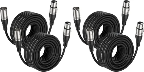 Vista 27 de EBXYA Cable XLR de 2 pies, paquete de 10 unidades, cable de micrófono equilibrado premium con cable XLR de 3 pines macho a hembra, color negro