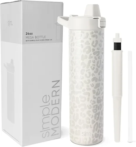 Vista 16 de Botella de agua filtrada Simple Modern Botellas de agua de viaje con filtro de carbono de acero inoxidable aislada Reutilizable para agua