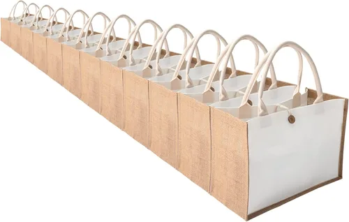 Vista 9 de Bolsa de yute grande de 16.5 x 7 x 13 pulgadas [10 unidades] con asas