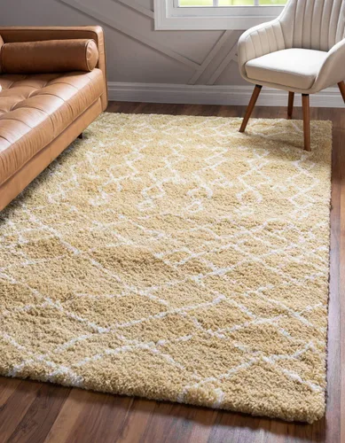 Vista 10 de Unique Loom Rabat Shag Collection - Alfombra geométrica (2 pies x 4 pies 1 pulgada, marfil puro/gris)