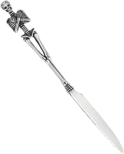 Vista 2 de Vajilla de acero inoxidable con aspecto moderno, gran regalo para Halloween, Pascua y Navidad (plata, rosa)