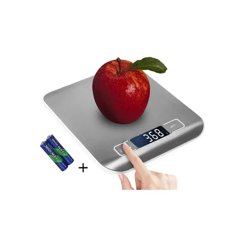 Vista 10 de Báscula digital de cocina, báscula de alimentos para hornear carne, unidad de gramo oz libra hasta 11 libras (0.04 oz-11.0 lbs), acero inoxidable