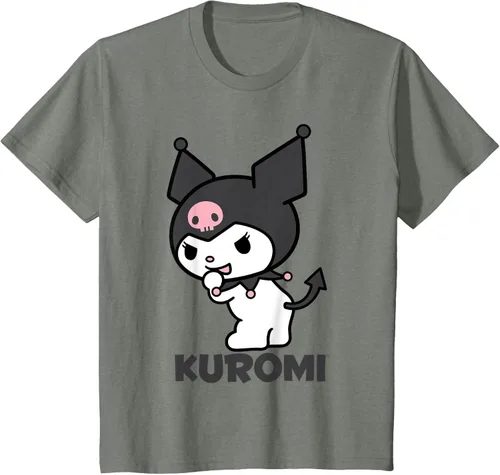 Vista 56 de Sanrio Kuromi - Camiseta con logotipo en la parte trasera Gris Oscuro