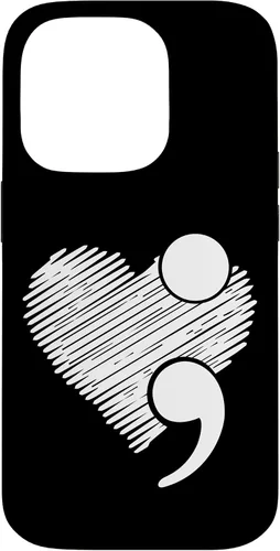 Vista 17 de Suicide Awareness - Suicide Prevention Heart Semicolon Gift Case for iPhone 17