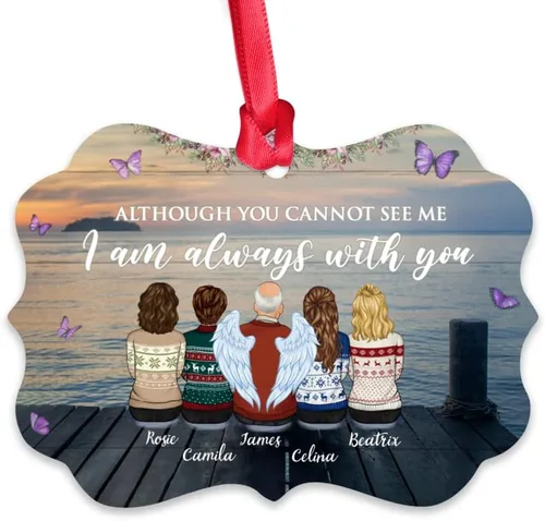 Vista 11 de Gossby Adorno conmemorativo de Navidad personalizado – Pérdida de padre estoy siempre contigo (padre, hija) personalizado para decoración de árbol