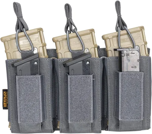 Vista 15 de EXCELENTE ELITE SPANKER - Funda de munición de tipo MOLLE con parte superior abierta, individual/doble/triple, para cargadores elásticos de rifle M4