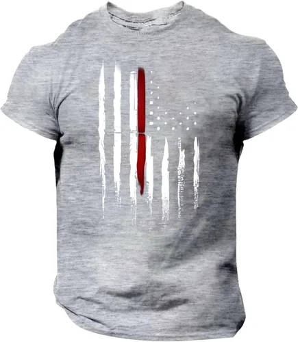Vista 16 de Camisetas de verano para hombre, estilo casual, ajustado, manga corta, de algodón, patriótica, de Estados Unidos, con bandera americana, camiseta
