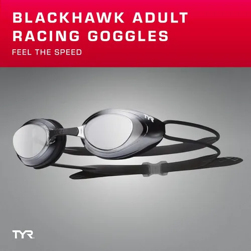 Vista 3 de TYR Blackhawk Racing Swim Goggles - Adult Swimming Goggles for Men and Women - Anti-Fog, UVA/UVB Protection, Watertight