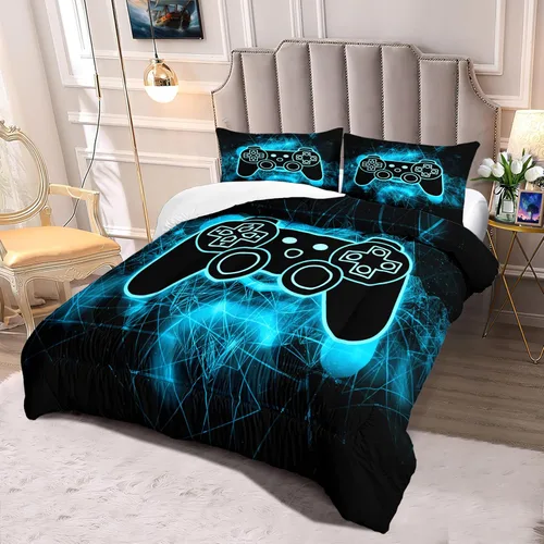 Vista 5 de Ropa de cama gamer, juegos de ropa de cama gaming para niños, juegos de ropa de cama tamaño twin para niños, juegos de ropa de cama para niños Gm229