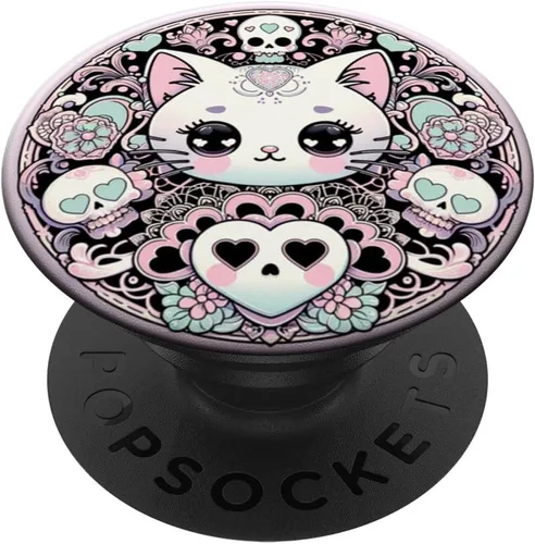 Vista 6 de PopSockets MagSafe PopGrip de gato gótico gótico pastel para iPhone