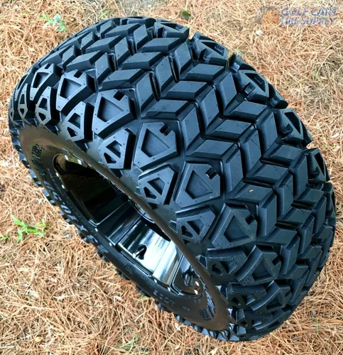 Vista 2 de RUCKUS - Juego de 4 ruedas color negro brillante de 12 pulgadas y neumáticos todo terreno DOT de 23 x 10.5-12 pulgadas, juego de 4