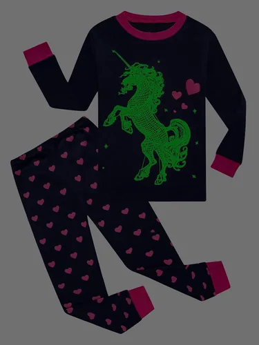 Vista 3 de Family Feeling - Pijamas para niños y niñas, conjunto de pijamas de 2 piezas, ropa para dormir de 100 % algodón
