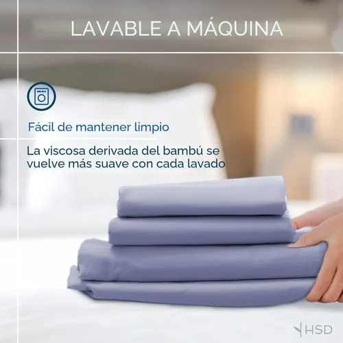 Vista 6 de Hotel Sheets Direct - Juego de sábanas 100% viscosa derivada de bambú tamaño individual - sábanas refrescantes con 1 funda de almohada 01-Blanco