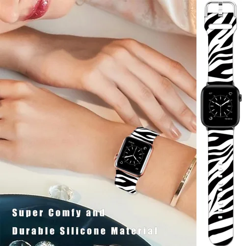 Vista 4 de Correas de silicona suave compatibles con Apple Watch de 38, 40, 41, 42, 44, 45, 46 y 49 mm, correas deportivas Ultra 2 para mujeres y hombres