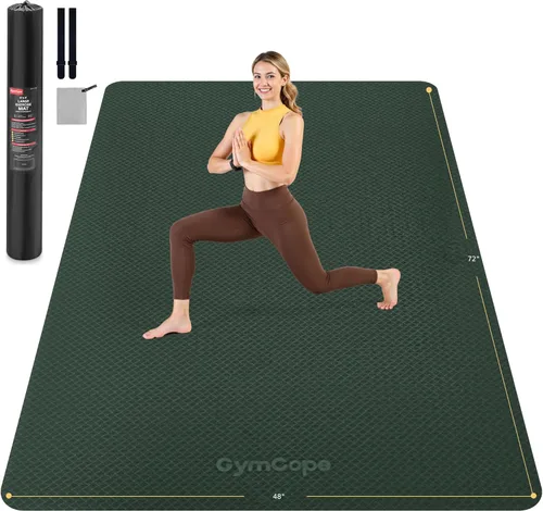 Vista 11 de Tapete de yoga extra grande – 72 x 48 pulgadas o 78 x 57 pulgadas, 1/4 a 1/2 pulgadas de grosor para mujeres y hombres, tapete de pilates