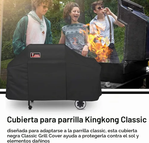 Vista 7 de Kingkong 7552 - Funda para parrillas de gas Weber Genesis, color plateado y dorado 2000-5500, negra