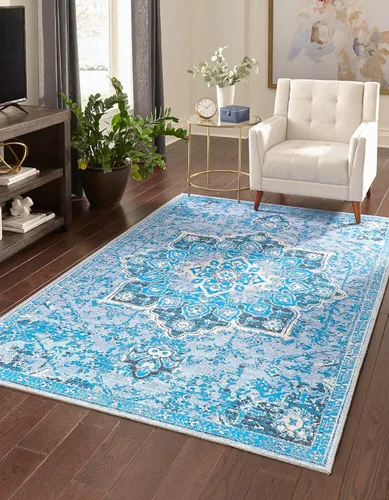 Vista 71 de Unique Loom Renaissance Collection - Alfombra rectangular de 2 x 3 pies 1 pulgada, color azul y verde Azul Verde/Azul