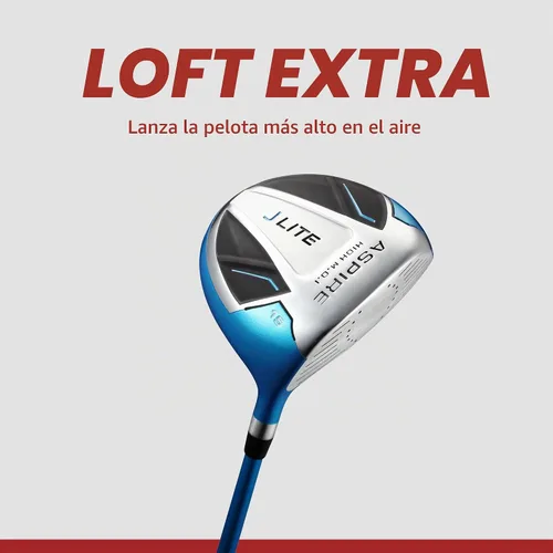 Vista 4 de Aspire X-Lite - Junior Complete Golf Club Set Lightweight Design, Driver & Hybrid, 7 Iron, Putter, Stand Bag, Headcovers, Right-Handed, Ages 3-12