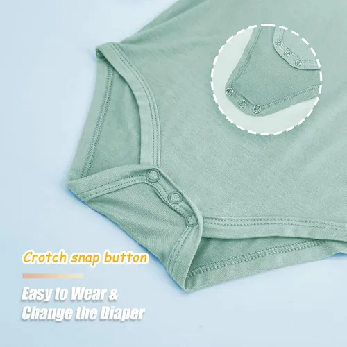 Vista 63 de Jimonda Body de rayón de bambú de manga corta para bebés, niños y niñas, trajes suaves para recién nacidos