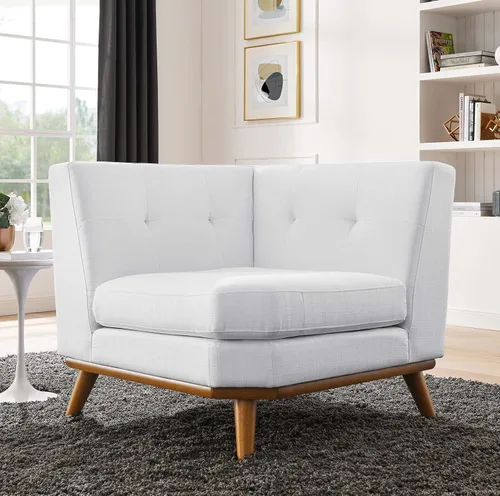 Vista 6 de Modway Engage - Sofá seccional en forma de L, tapizado moderno, color gris, Tela